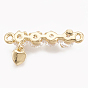 Cubic Zirconia Links, Real 18K Gold Plated, with Brass Findings, Word Love with Heart, Clear