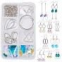 DIY Dangle Earring Making Kits, Including Glass Pendants, Glass Rhinestone Charms, Alloy & Brass & Iron Linking Rings, Brass Earring Hooks