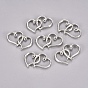 Тибетский стиль двойные сердечные связи / разъемы, без кадмия и без свинца, 24x31x3 мм, Отверстие : 14x9~15 мм , около 294 шт / 1000 г