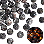 50Pcs Natural Fluorescent Syenite Rock(Glow under UV Light) Beads, Round
