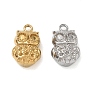 304 Stainless Steel Pendant Cabochon Settings, Owl Charms, Ion Plating(IP)