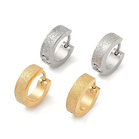 Ионное покрытие (ip) песочная вспышка 304 серьги-кольца из нержавеющей стали для женщин, круглые