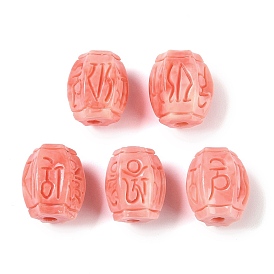 Synthetic Shell Dyed Carved Beads, Barrel