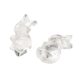 Synthetic Quartz Crystal Rabbit Figurines, for Home Feng Shui Ornament