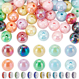 Ювелирные изделия, включая акриловые бусины и латунные бусины со стразами., круглые и круглые