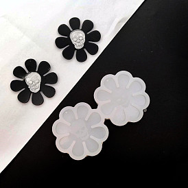 DIY Silicone Pendant Molds, Resin Casting Molds, Clay Craft Mold Tools, Flower With Skull