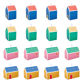 32 шт 4 стили в форме домика картонные бумажные складные подарочные коробки, для свадебных принадлежностей для дня рождения