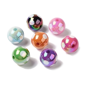 UV Plating Acrylic Beads, Round