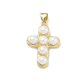 Абс пластмассовые подвески, крест очарование, с латунным