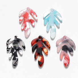 Autumn Theme Cellulose Acetate(Resin) Pendants, Oak Leaf