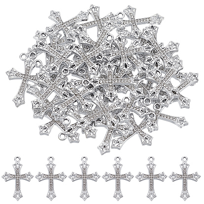 50подвески из сплава с кристаллами и стразами, крест прелести