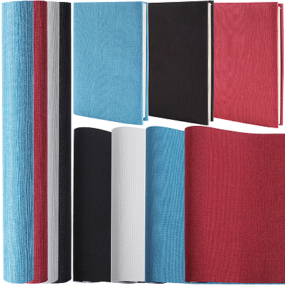 4 листы 4 цвета ткани из искусственной кожи своими руками, с бумажной спиной, для переплета книг, изготовление бархатной шкатулки