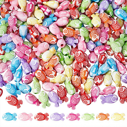 300шт. акриловые бусины в виде рыбок