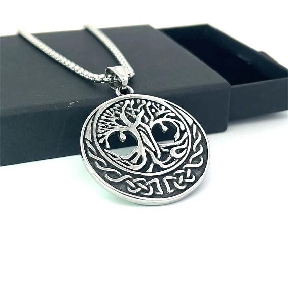 Ожерелья из нержавеющей стали с подвеской в виде старинного дерева жизни