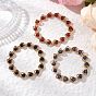 3 Браслеты-цепочки из натуральных бусин черного оникса, сердолика и лазурита для женщин, рамки из пластиковых бусин с сердечками ccb