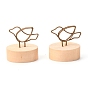 Theaceae Wood Business Cards Display Frame, Iron Holder, Birdie