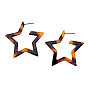 Multicolor Hollow Five-Pointed Star Earrings with Personality and Creativity