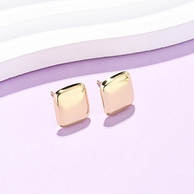 Прямоугольные серьги-гвоздики из латуни, долговечный, стойки покрытие