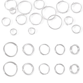20 шт. 5 стили 925 разъемные кольца из стерлингового серебра, двойное кольцо-петля