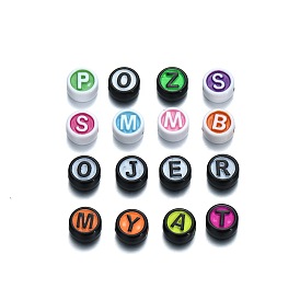 5*10 Large Hole Colorful English Alphabet Beads DIY Mobile Phone Chain Necklace Bracelet Accessories Loose Beads 100pcs/pack