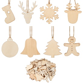 8 сумка 8 стиль необработанные вырезы из натурального дерева орнаменты, пеньковой мозга, для рождественской тематической вечеринки подарок украшение дома
