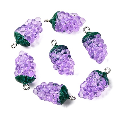 Подвески из прозрачной смолы, винограды, с прозрачной железной петлей