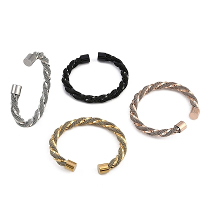 304 женские браслеты-манжеты из нержавеющей стали, твист