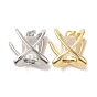 Brass Micro Pave Clear Cubic Zirconia Pendants, Cadmium Free & Lead Free, Rectangle