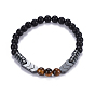 Gemstone Beads Stretch Bracelets, with Non-Magnetic Synthetic Hematite Beads