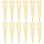 12Pcs Brass Pendants, Cone with Moon Charms