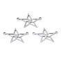 Ion Plating(IP) 201 Stainless Steel Connector Charms, Laser Cut, Pentagram