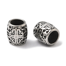 Ретро 316 хирургические бусины из нержавеющей стали, баррель, ручная полировка