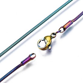 Ионное покрытие (ip) 304 ожерелье из змеиной цепи из нержавеющей стали, с застежкой омар коготь