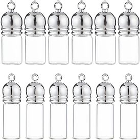 12 шт 2 стиль подвески для стеклянных бутылок, с пластиковой крышкой, открываемый флакон духов, многоразовые бутылки