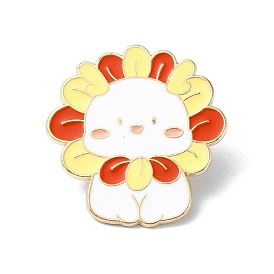 Animal Enamel Pin, Alloy Brooches for Backpack Clothes, Cadmium Free & Lead Free, Flower