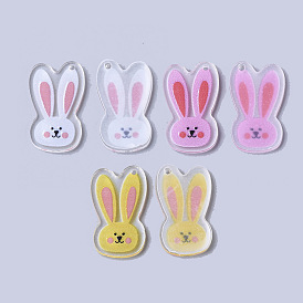 Акриловые подвески кролика, ПВХ напечатан на передней панели, с пленкой на спине, кролик