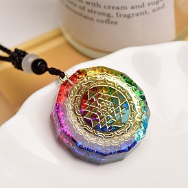 Resin Pendant Sequin Gravel Crystal Epoxy Synthetic Necklace Pendant