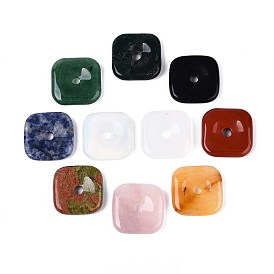 Природные и синтетические смешанные каменные подвески, квадратных амулеты, смешанные окрашенные и неокрашенные