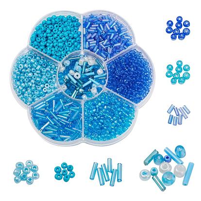 7 Style Baking Paint & Transparent & Trans & Ceylon Glass Seed Beads, Glass Bugle Beads, for Jewelry Making