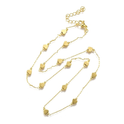 Ожерелья из латунной цепочки в форме сердца, без свинца и без кадмия, долговечный, стойки покрытие