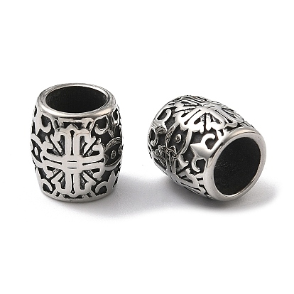 Ретро 316 хирургические бусины из нержавеющей стали, баррель, ручная полировка