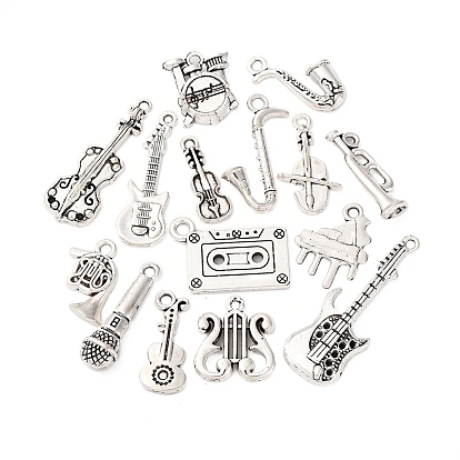 15шт 15 стили тибетский стиль сплав подвески набор, музыкальные инструменты прелести