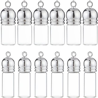 12 шт 2 стиль подвески для стеклянных бутылок, с пластиковой крышкой, открываемый флакон духов, многоразовые бутылки