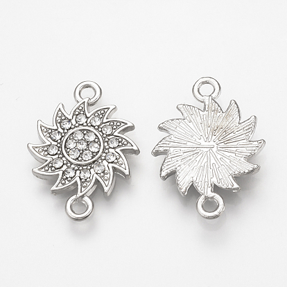 Alloy Rhinestone Links Connectors, Sun