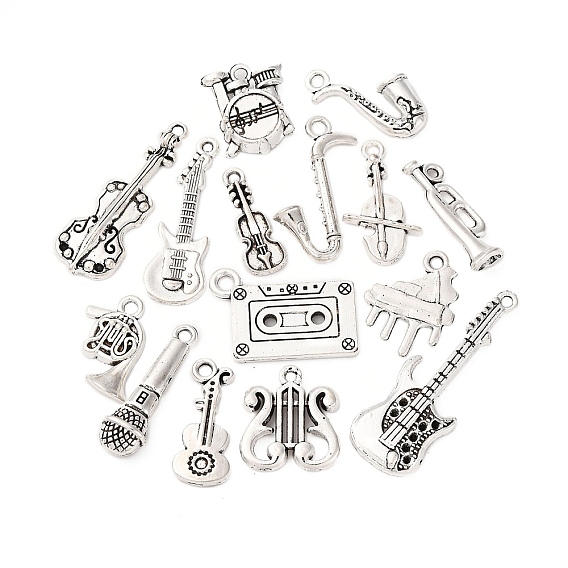 15шт 15 стили тибетский стиль сплав подвески набор, музыкальные инструменты прелести