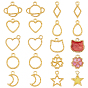 60Pcvs 10 Style Alloy Open Back Bezel Charms, for DIY UV Resin, Epoxy Resin, Pressed Flower Jewelry