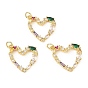 Подвески из настоящего 18k золота с латунным покрытием из кубического циркония с микро-паве, с целью перехода в кольце, долговечный, без кадмия и без свинца, сердце прелести