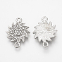 Alloy Rhinestone Links Connectors, Sun