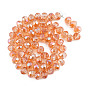 Transparent Crackle Electroplate Glass Beads Strands, AB Color Plated, Faceted, Abacus