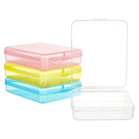 Transparent Plastic Bead Containers, with Hinged Lids, for Beads and More, Rectangle